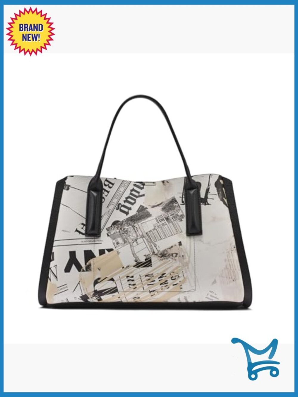 Medium Satchel Handbag with Adjustable Strap, Polyurethane Material - Picture 4 of 5